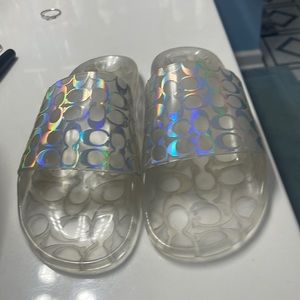 Clear coach slide women size 10